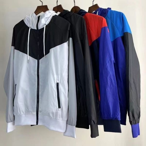 

Designer Mens Waterproof Spring Summer Hooded Jackets Windbreaker Sports Coats Cardigan Women Loose Zipper Outwear Sun-protective Clothing Thin Sports Jacket, White