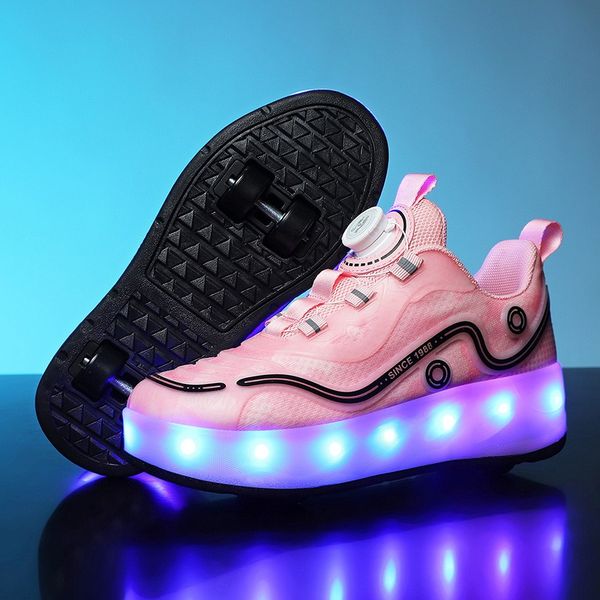 PONERAIT Double-Row Deformation Four wheels Glowing Led Light Roller Skate Shoe Durable Fashion sneaker Children Walk shoe, Blue
PONERAIT Double-Row Deformation Four wheels Glowing Led Light Roller Skate Shoe Durable Fashion sneaker Children Walk shoe, Blue