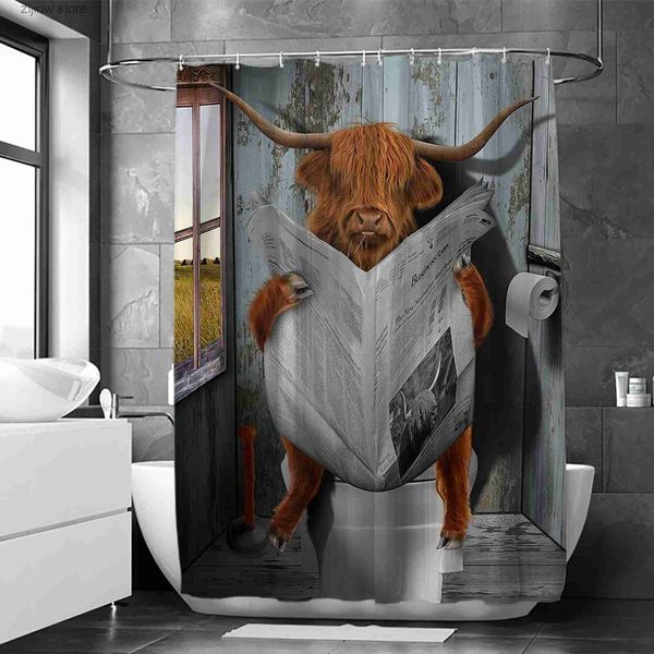 Shower Curtains 1 Pcs cartoon countryside yak waterproof shower curtain bath for reading newspapers with 12 plastic hoo Y240316
Shower Curtains 1 Pcs cartoon countryside yak waterproof shower curtain bath for reading newspapers with 12 plastic hoo Y240316