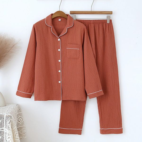 lenceria Couple pure cotton pajamas, spring and autumn long sleeved pants, men and women's Japanese casual home clothing, Clove ash
lenceria Couple pure cotton pajamas, spring and autumn long sleeved pants, men and women's Japanese casual home clothing, Clove ash