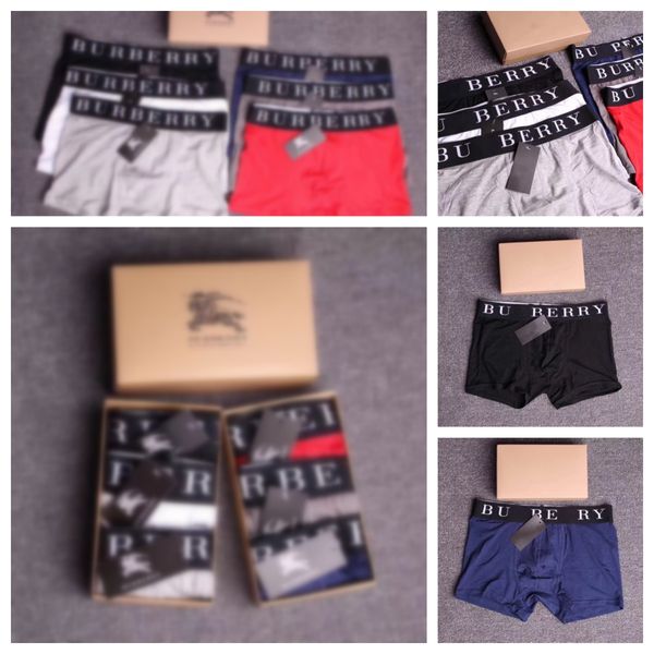 

Men's Underwear Panties Designer Sexy Shorts Underpants Cotton Underwear Male Boxers Solid Boxershorts Brand Underpants 3 pieces/box, #4color random