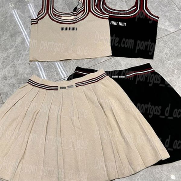 Letter Striped Women Knitted Tan Skirt Designer Elegant Singlet Skirts Outfits Casual Sexy Spring Summer Tank Tops Knits Set, Black
Letter Striped Women Knitted Tan Skirt Designer Elegant Singlet Skirts Outfits Casual Sexy Spring Summer Tank Tops Knits Set, Black
