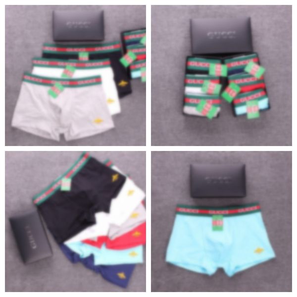 

boxers for men Designer Boxers Brand Underpants Sexy Mens Boxer Casual Shorts Letter Underwear Luxury Breathable Underwears 3 pieces/box, #5color random