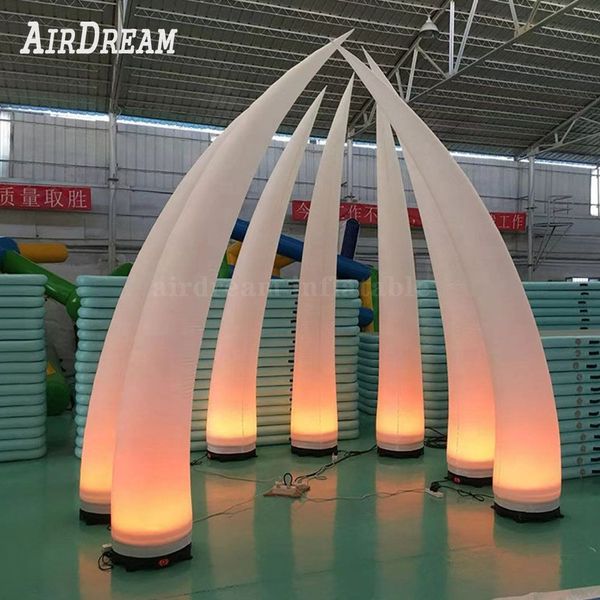 Inflatable tusk with LED lights column tube lighted inflatables cone for wedding party event