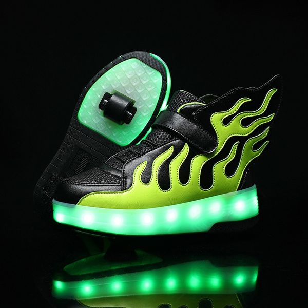 PONERAIT Two wheels Led Light USB Charging Roller Skate Shoe Outdoor Casual Fashion Adult Sneaker, Green
PONERAIT Two wheels Led Light USB Charging Roller Skate Shoe Outdoor Casual Fashion Adult Sneaker, Green
