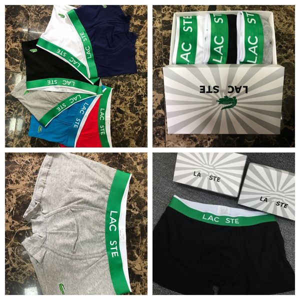 

New Pure Cotton boxers for men Underpants Designer Soft Breathable Printed Boxers Shorts Male Sexy Underwear 3 pieces/box, #4color random