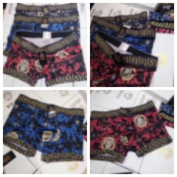

Men's Designer Boxer Brief Underpants Shorts Mens Sexy Underwear Casual Short Cotton Crocodile Underpanties 3 pieces/box, #2color random