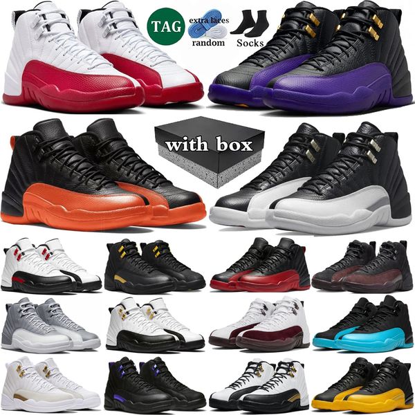 With box 12 Cherry Basketball Shoes Men 12s Red Taxi Brilliant Orange Playoffs Gamma Blue Stealth White Muslin Mens Trainers Sport Sneakers, Color 18
With box 12 Cherry Basketball Shoes Men 12s Red Taxi Brilliant Orange Playoffs Gamma Blue Stealth White Muslin Mens Trainers Sport Sneakers, Color 18