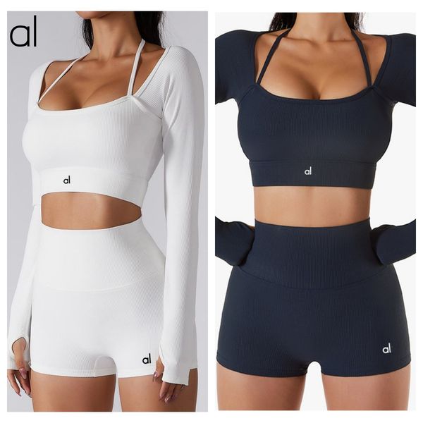 AL-124 Women Yoga Suits Sports Skirt+shorts Set Long Sleeve Yoga Skirt Shorts Quick Dry Sweatshirt Boxer-style Sets, Black skirt
AL-124 Women Yoga Suits Sports Skirt+shorts Set Long Sleeve Yoga Skirt Shorts Quick Dry Sweatshirt Boxer-style Sets, Black skirt