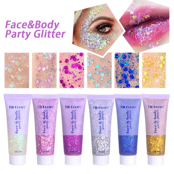 

Party Face and Body Glitter Gel Pink Gold Green Chunky Mermaid Glitter Hair Lip Eyeshadow Holographic Cosmetic Festival Stage Shiny Makeup, Choose from below options