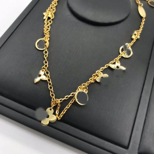 

New Classic Crystal Charm Chain Necklace Brand Designer Gold Silver Plated Stainless Steel Pendant Statement Chokers Fashion Women Jewerlry Wedding Gifts With Box