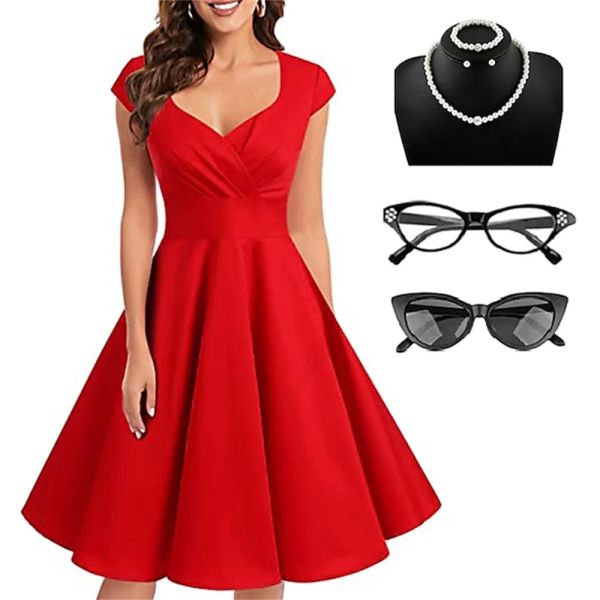 Retro Vintage 1950s Rockabilly A-Line Dress Flare Dress Audrey Hepburn Women's Cosplay Costume Party Evening Masquerade Dress, Green
Retro Vintage 1950s Rockabilly A-Line Dress Flare Dress Audrey Hepburn Women's Cosplay Costume Party Evening Masquerade Dress, Green