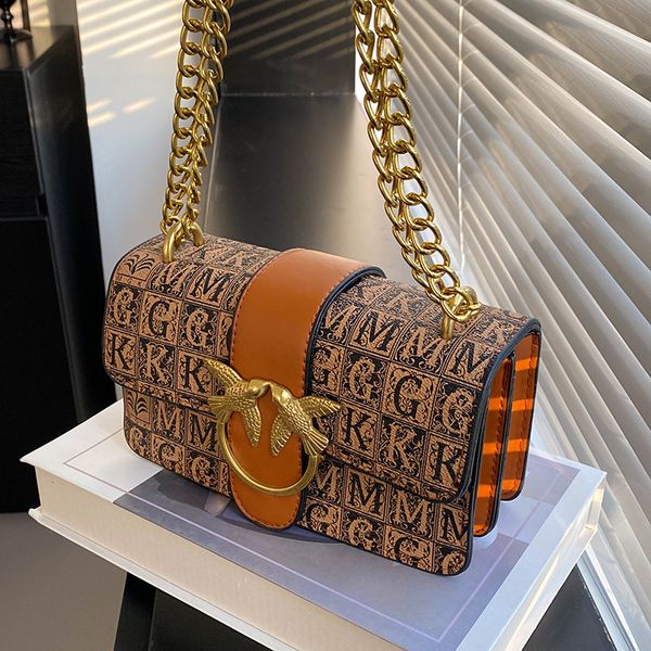 Sales factory womens backpack classic letter printed women chain bag daily Joker color matching leather handbag street personality metal buckle messenger bag 4304, Brown
Sales factory womens backpack classic letter printed women chain bag daily Joker color matching leather handbag street personality metal buckle messenger bag 4304, Brown
