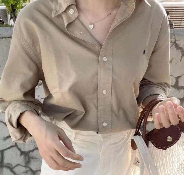 American Casual polo Pony Blouses Women's loose Lapel cotton Shirts Designer Colorful Horse Embroidery Women Long sleeved Sweatshirts, Khaki
American Casual polo Pony Blouses Women's loose Lapel cotton Shirts Designer Colorful Horse Embroidery Women Long sleeved Sweatshirts, Khaki