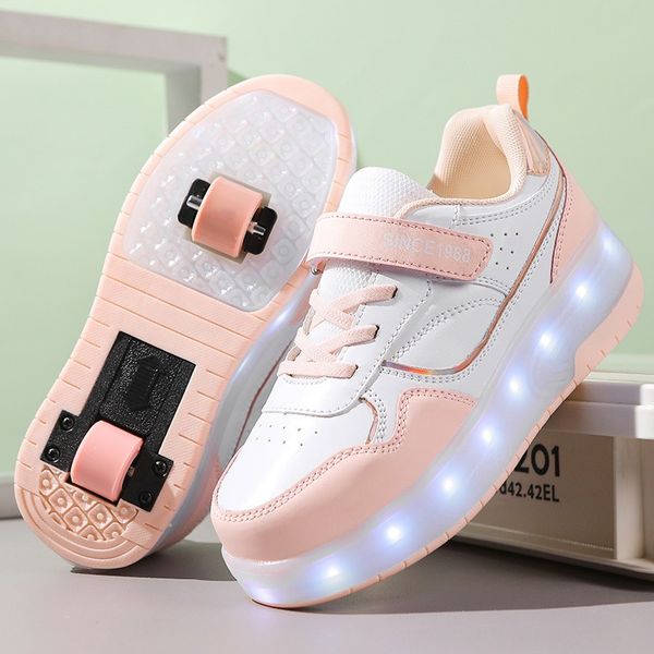 PONERAIT Deformation Two wheels Glowing USB Charging Roller Skate Shoe Children Unisex Sneaker, Red
PONERAIT Deformation Two wheels Glowing USB Charging Roller Skate Shoe Children Unisex Sneaker, Red