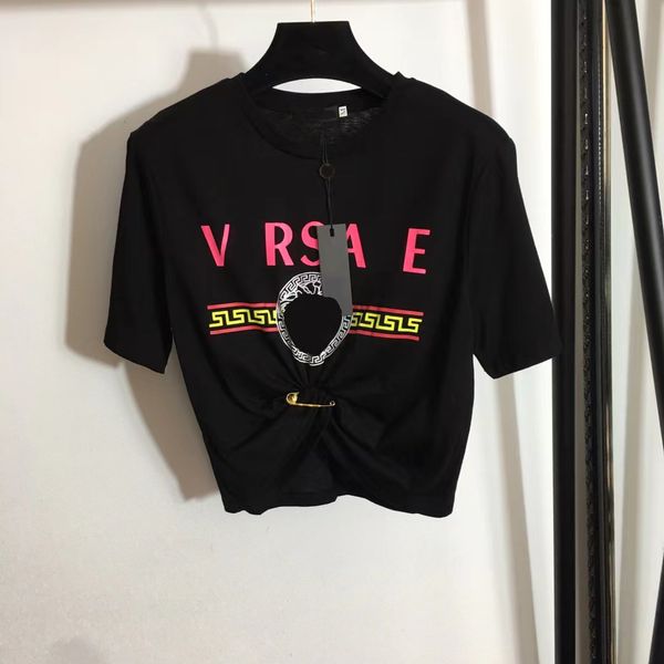 Women' T-shirt New Women' Fashion Cutting Top Designer Short sleeved T-shirt Casual Street Clothing Asian Size -L, Black
Women' T-shirt New Women' Fashion Cutting Top Designer Short sleeved T-shirt Casual Street Clothing Asian Size -L, Black
