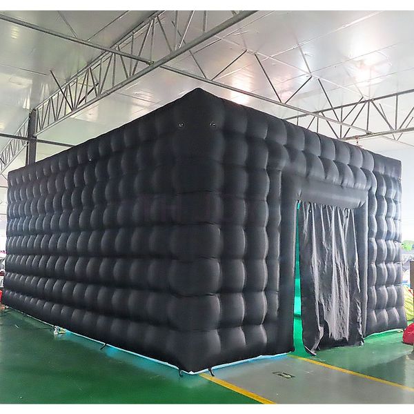 free shipment outdoor activities inflatable disco night club tent, outdoor black 8x6x4mH (26x20x13.2ft) Inflatable nightclub party tent with LED color light