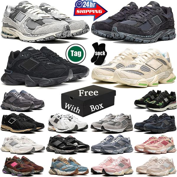 

With Box 2002r 9060 new balanace running shoes for mens womens Rain Cloud Quartz Grey Moon Daze Black Phantom Protection Pack Sea Salt men trainers sneakers