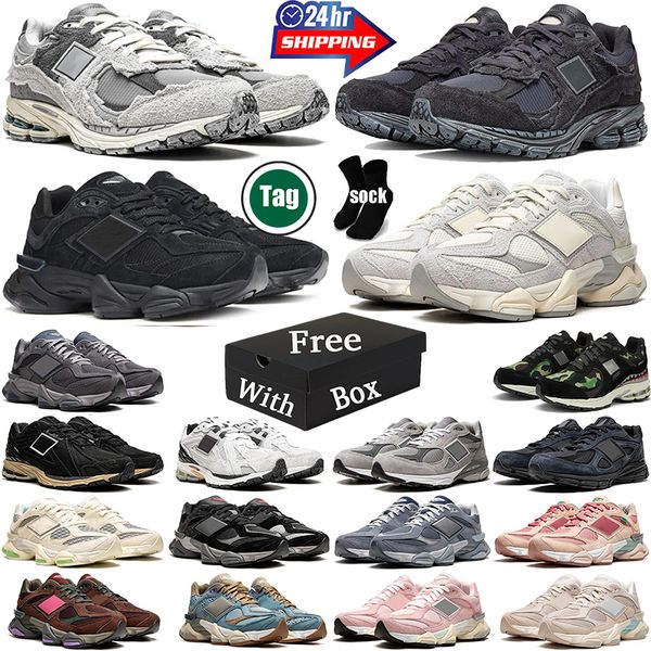 

Designer With Box new 2002r 9060 running shoes for mens womens Rain Cloud Quartz Grey Moon Daze Black Castlerock Phantom 990 trainers sneakers luxury, Clear