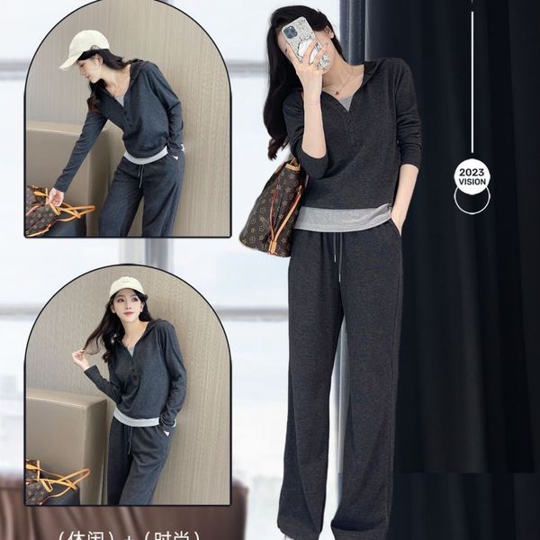 Internet celebrity fashion casual sports set for women's autumn and winter hooded slimming loose and lazy style wide leg pants two-piece set, Wheat
Internet celebrity fashion casual sports set for women's autumn and winter hooded slimming loose and lazy style wide leg pants two-piece set, Wheat