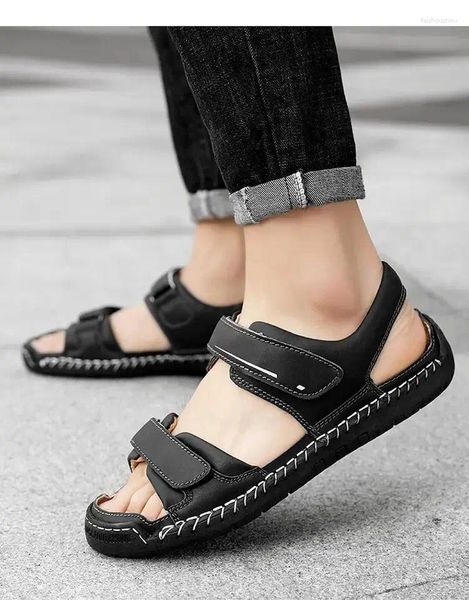 Summer Men's Leather Sandals Casual Beach Soft Bottom Non Slip Collision Avoidance Big Size Sports 9564, Black
Summer Men's Leather Sandals Casual Beach Soft Bottom Non Slip Collision Avoidance Big Size Sports 9564, Black