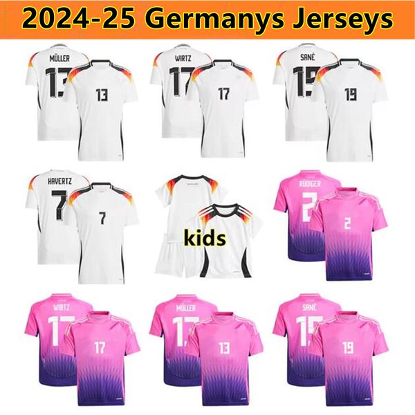 

24 25 GerMANys Soccer Jersey 2024 Euro Cup HAVERTZ BRANDT SANE National Team Football Shirts 2025 Men Kids Kit Set Home White Away Purple GNABRY MULLER HOFMANN KIMMICH
