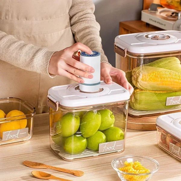 Vacuum Food Storage Box Sealed FreshKeeping Large Capacity Dispenser Transparent Container with Pump 240314
Vacuum Food Storage Box Sealed FreshKeeping Large Capacity Dispenser Transparent Container with Pump 240314