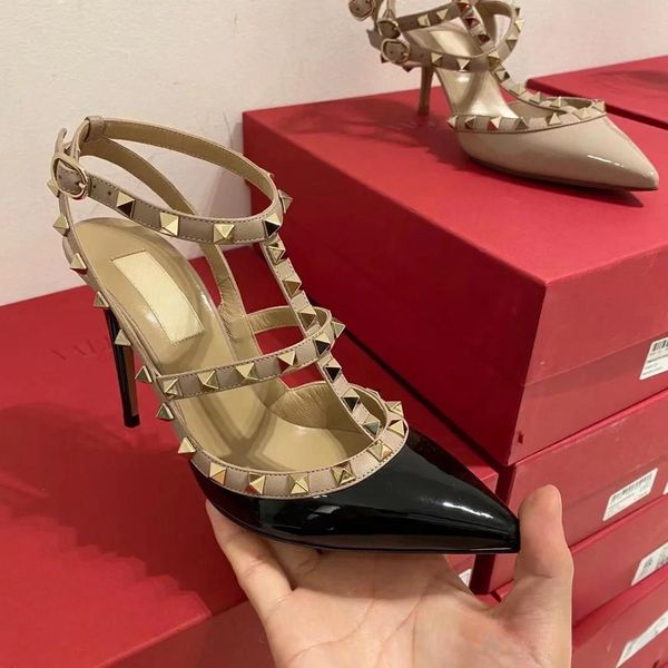 Designer Womens Sandals rivet Pointed Toe Shoes Summer 2023 Designer Classic Brand Black Gold Matte Genuine Leather Red Shiny Wedding Shoes 34-44, V9
Designer Womens Sandals rivet Pointed Toe Shoes Summer 2023 Designer Classic Brand Black Gold Matte Genuine Leather Red Shiny Wedding Shoes 34-44, V9