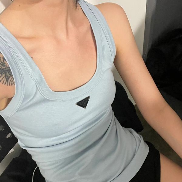 Womens T Shirts Summer Women Tops Luxury Designer Embroidery Sexy Tank Top Casual Sleeveless Top Shirts Solid simple triangle logo, White
Womens T Shirts Summer Women Tops Luxury Designer Embroidery Sexy Tank Top Casual Sleeveless Top Shirts Solid simple triangle logo, White