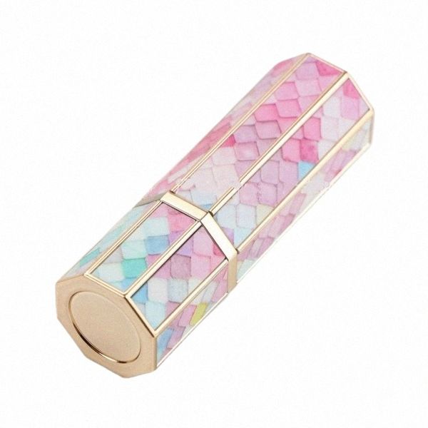 

12.1mm 30pcs Colorful Scale Tube Printing Lipstick Ctainer Empty Eight Sides Lip Balm Packaging A0ga#, Army green