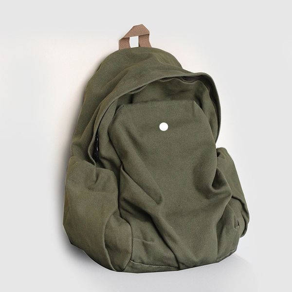 Lu wash canvas backpack female simple everything college student schoolbag female lazy wind high school hanging backpack female