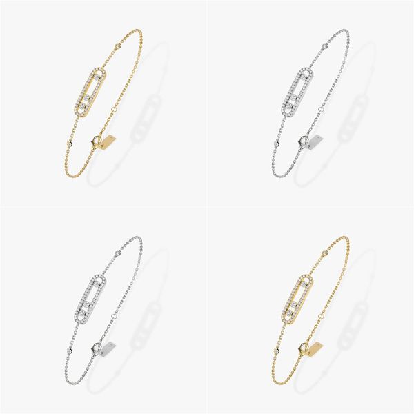Sliding Diamond Charm Bracelet Luxury Brand Designer 18K Gold Silver Plated Move Crystal Pendant Chain Bracelet Women Fashion Jewelry Wedding Party Gift
Sliding Diamond Charm Bracelet Luxury Brand Designer 18K Gold Silver Plated Move Crystal Pendant Chain Bracelet Women Fashion Jewelry Wedding Party Gift