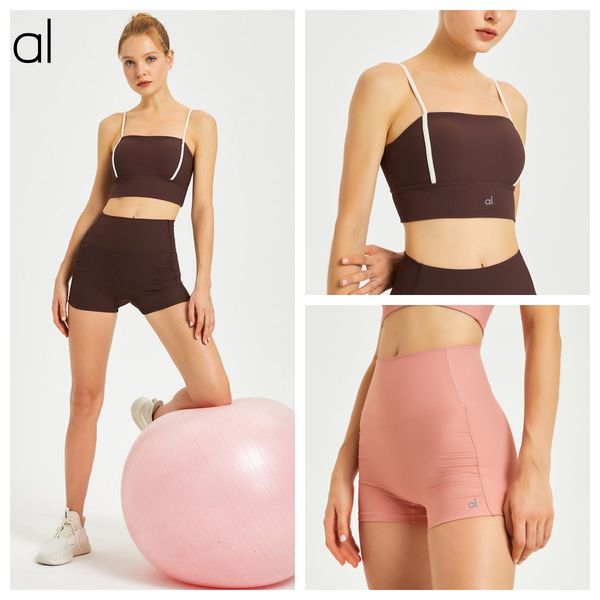AL-135 AL Yoga Sports Bras Top+shorts Suit Up Ribbed Running Jogger Underwear Vest Women's Shock-proof Fitness Thin Straps Yoga Halter Top, Black short
AL-135 AL Yoga Sports Bras Top+shorts Suit Up Ribbed Running Jogger Underwear Vest Women's Shock-proof Fitness Thin Straps Yoga Halter Top, Black short