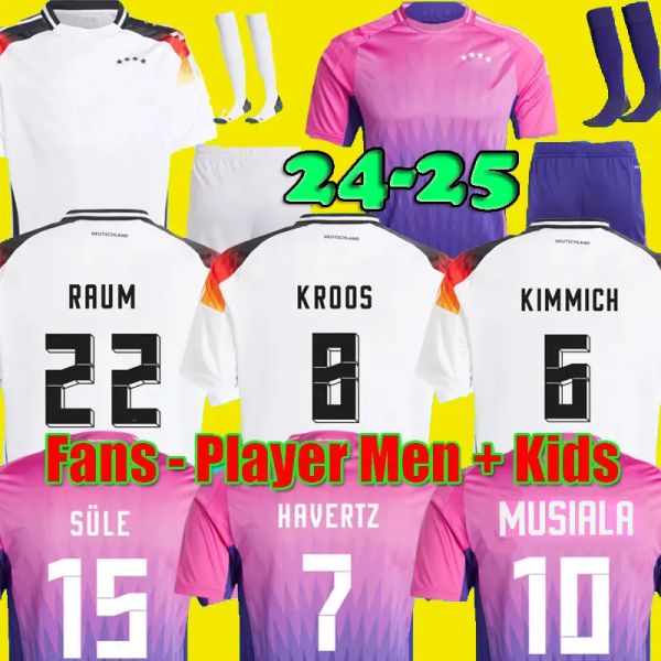 

2024 Euro Cup Germanys Soccer Jersey 24 25 HAVERTZ BRANDT SANE National Team Football Shirt 2025 Men Kids Kit Set Women Home Away Purple GNABRY MULLER HOFMANN, Black