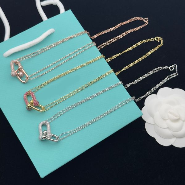 Crystal Pendant Necklaces 18K Gold Silver Plated Titanium Steel Luxury Brand Designer Chain Collarbone Necklace Wedding Fashion Women Jewelry Wholesale
Crystal Pendant Necklaces 18K Gold Silver Plated Titanium Steel Luxury Brand Designer Chain Collarbone Necklace Wedding Fashion Women Jewelry Wholesale