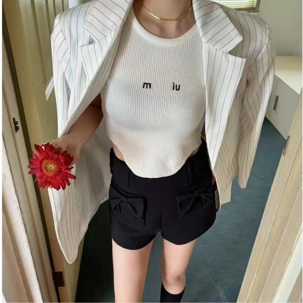 Summer clothes woman designer top miui new multicolour Sleeveless curve bottom comfortable breathable inside outside vest, Black and white stripes
Summer clothes woman designer top miui new multicolour Sleeveless curve bottom comfortable breathable inside outside vest, Black and white stripes