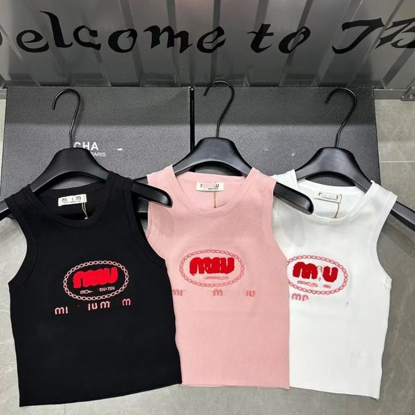 NEW fashion designer tank tops women miui Summer comfortable Heavy Industry Plush Label Embroidered Letter Versatile Knitted Tank Top, White
NEW fashion designer tank tops women miui Summer comfortable Heavy Industry Plush Label Embroidered Letter Versatile Knitted Tank Top, White