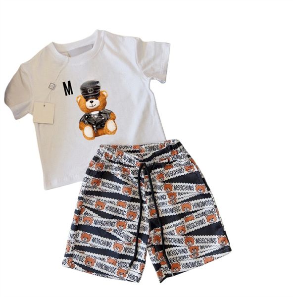 

Luxury Kids Clothing Sets Summer Boys Girls Letter Printed Short Sleeve T-shirt Two Piece Designer Brand Children Clothes 100cm-150cm H03, Black