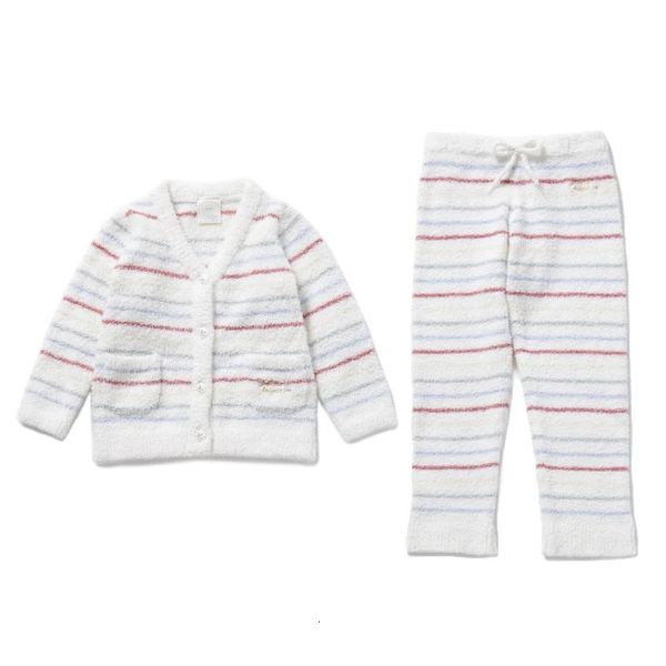 

Japan Pique Soft Snowman Pajamas Gp Striped Baby Home Wear for Girls and Boys Kids Set 240325, Pullover set