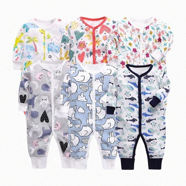 

Baby Rompers Infants Long Sleeves Cotton Jumpsuits Clothing Autumn Winter Boys Girls Kids Clothes Newborn Toddler Romper White Cartoon Animals Ourfits 082p#, Blue