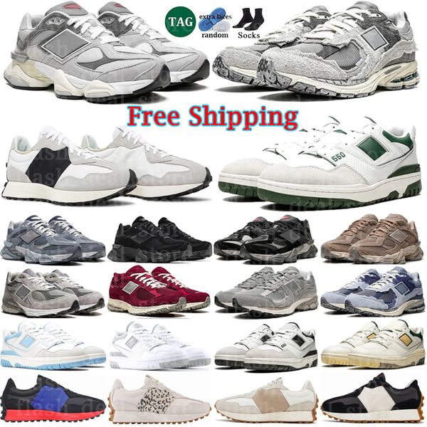 

Free Shipping 9060 2002r 550 327 Designer Shoes men woman Running Shoes Sea Sallt Quartz Grey Triple Black White Green Grey Sneakers sport Outdoor 36-45, Silver