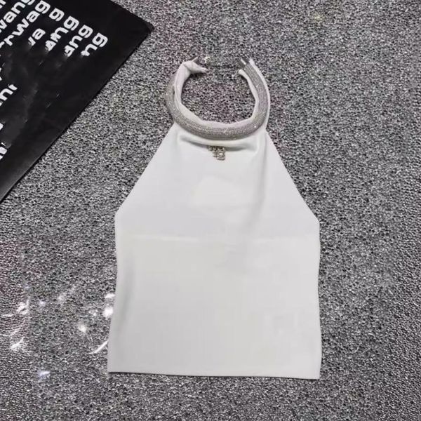 Tank top women designer top Alx Fashionable and Luxury Heavy Industry Adhesive Diamond Hanging Neck Sexy Sleeveless Vest, White
Tank top women designer top Alx Fashionable and Luxury Heavy Industry Adhesive Diamond Hanging Neck Sexy Sleeveless Vest, White