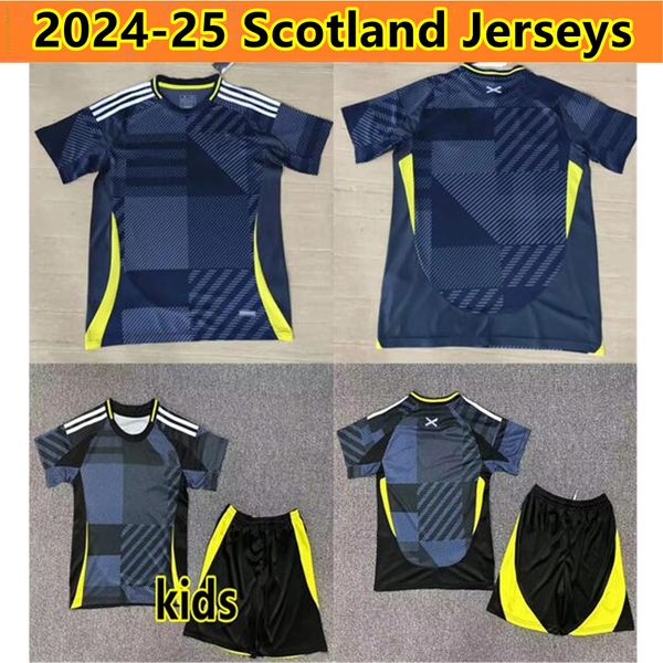 

SCoTlaNd Football Shirt 24 25 Soccer Jerseys 2024 Euro Cup ScoTTisH National Team Kids Kit Set Home Navy Blue Away White ROBERTSON DYKES jersey, Home+patch