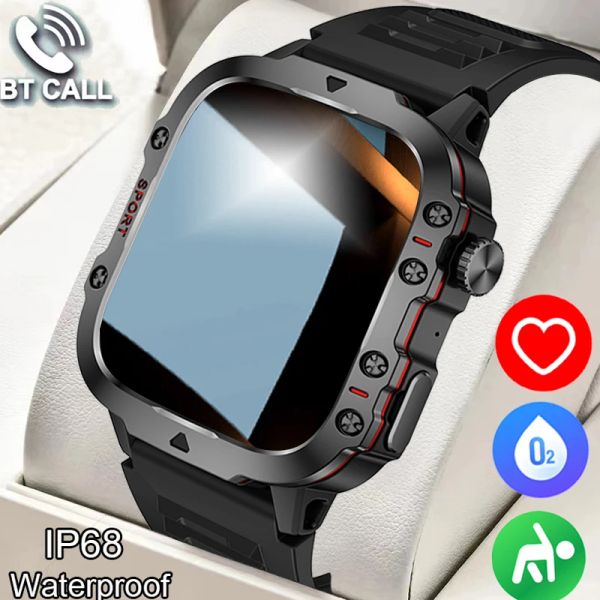 

Outdoor 2024 Military Men 420mah Battery Heart Rate Sports Fiess Bluetooth Call 3ATM Waterproof Smart Watch