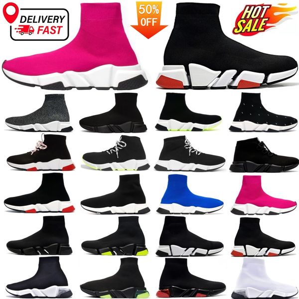 Designer Speed Trainer Socks Boot Women Sock Shoes Men Casual Shoes Womens Spee…