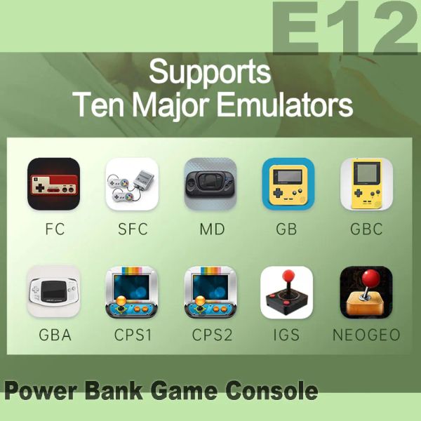 Pocket Game Console Power Bank 6000mAh 2 in 1 Handheld Emulator Console Built-In 10000 Classic Video Games Retro Game Consoles