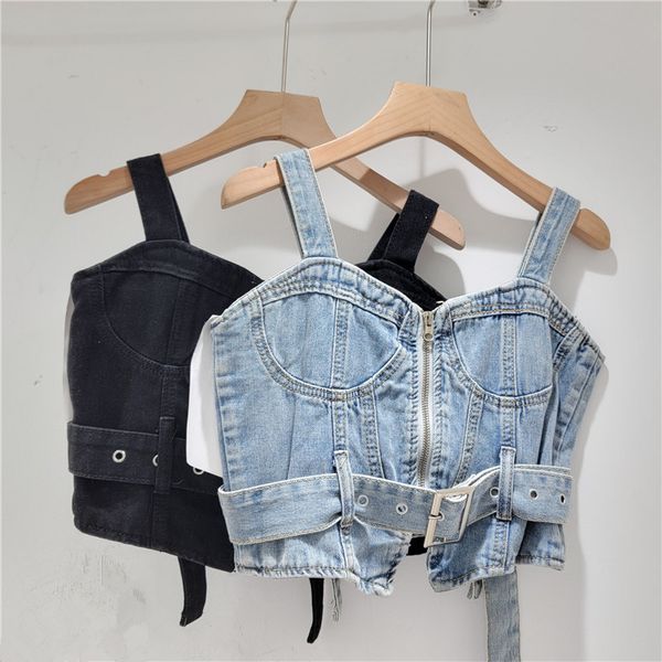 designer top tank top women Hot girl sexy denim tube top female niche design fashionable temperament wear slimming pure lust style short vest, Black
designer top tank top women Hot girl sexy denim tube top female niche design fashionable temperament wear slimming pure lust style short vest, Black