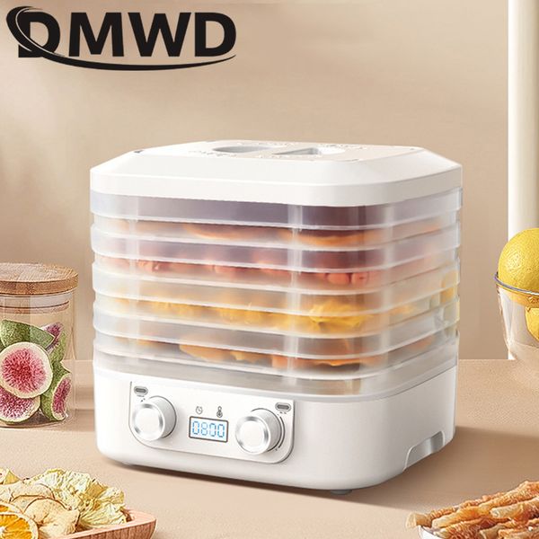 DHgate Dried Fruit Vegetables Herb Drying Machine Household MINI Food Dehydrator Pet Meat Dehydrated 5 Trays Snacks Air Dryer Oven 110V listed by DHgate
