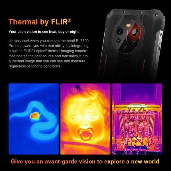 BL8800 Blackview Pro 5G Rugged Mobile Phone Thermal Imaging Camera 6.58 Smartphone Dimensity 700 8GB+128GB Cellphone 8380mAh, Black
BL8800 Blackview Pro 5G Rugged Mobile Phone Thermal Imaging Camera 6.58 Smartphone Dimensity 700 8GB+128GB Cellphone 8380mAh, Black