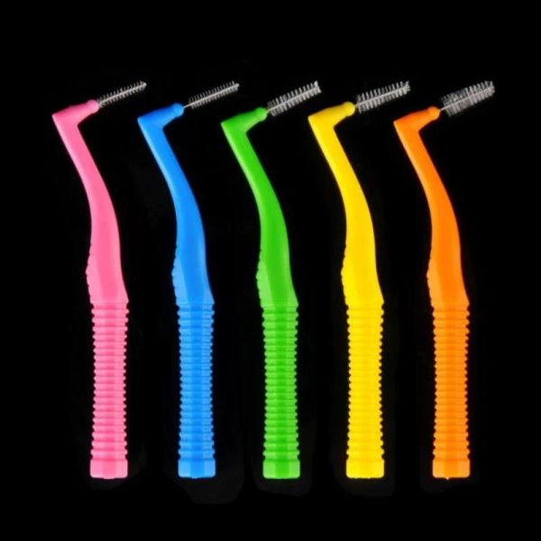 20Pcs/box L Shape Push-Pull Interdental Brush Orthodontic Toothpick Teeth Whitening Tooth Pick ToothBrush Oral Hygiene Care